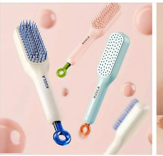 Self_Cleaning Anti_Static Hair Brush with Massage Comb